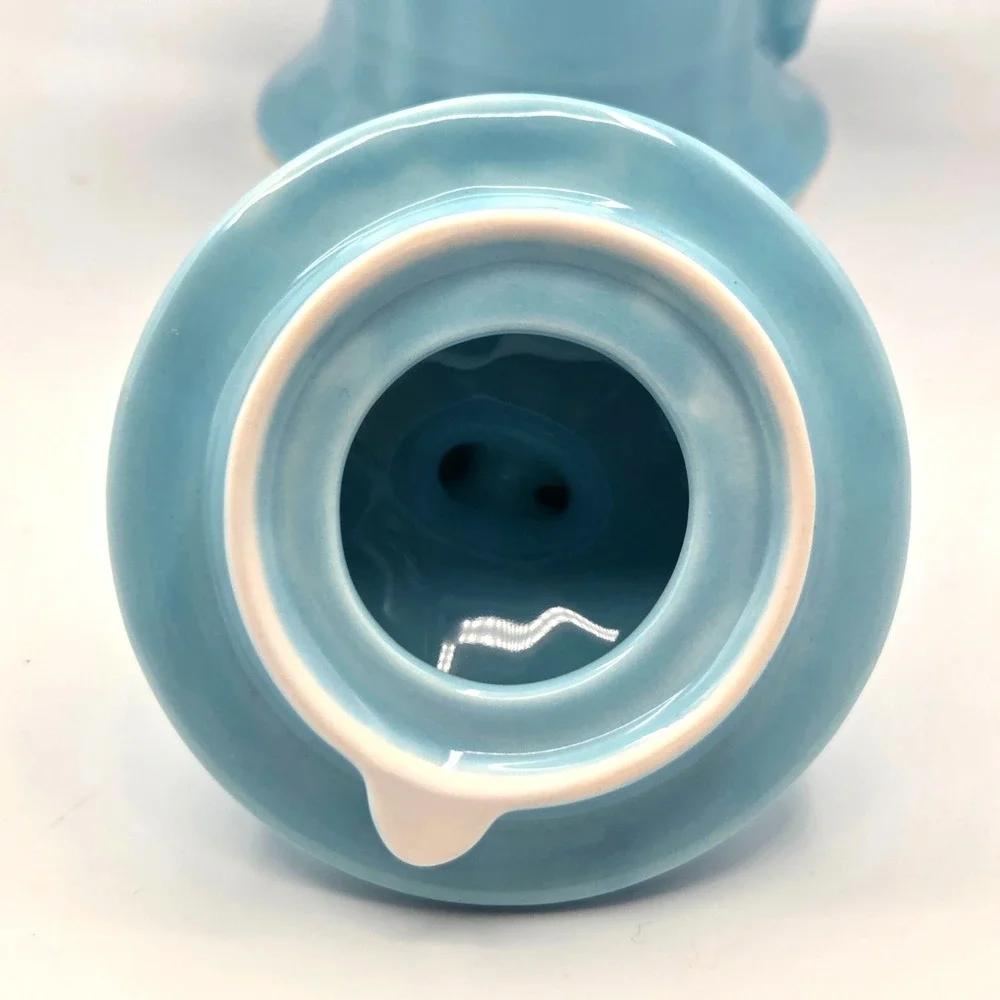 Fine Porcelain‎ English Teapot 37 Oz Light Blue Victoria Style Coffee Pot